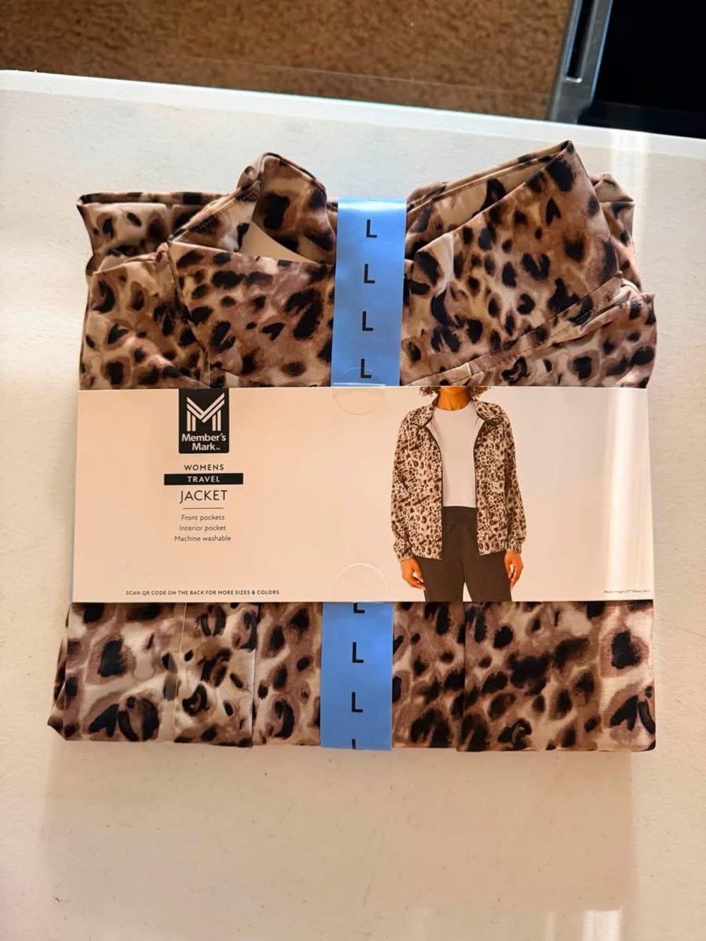 Women's Leopard Print Travel Jacket - Brown/Black